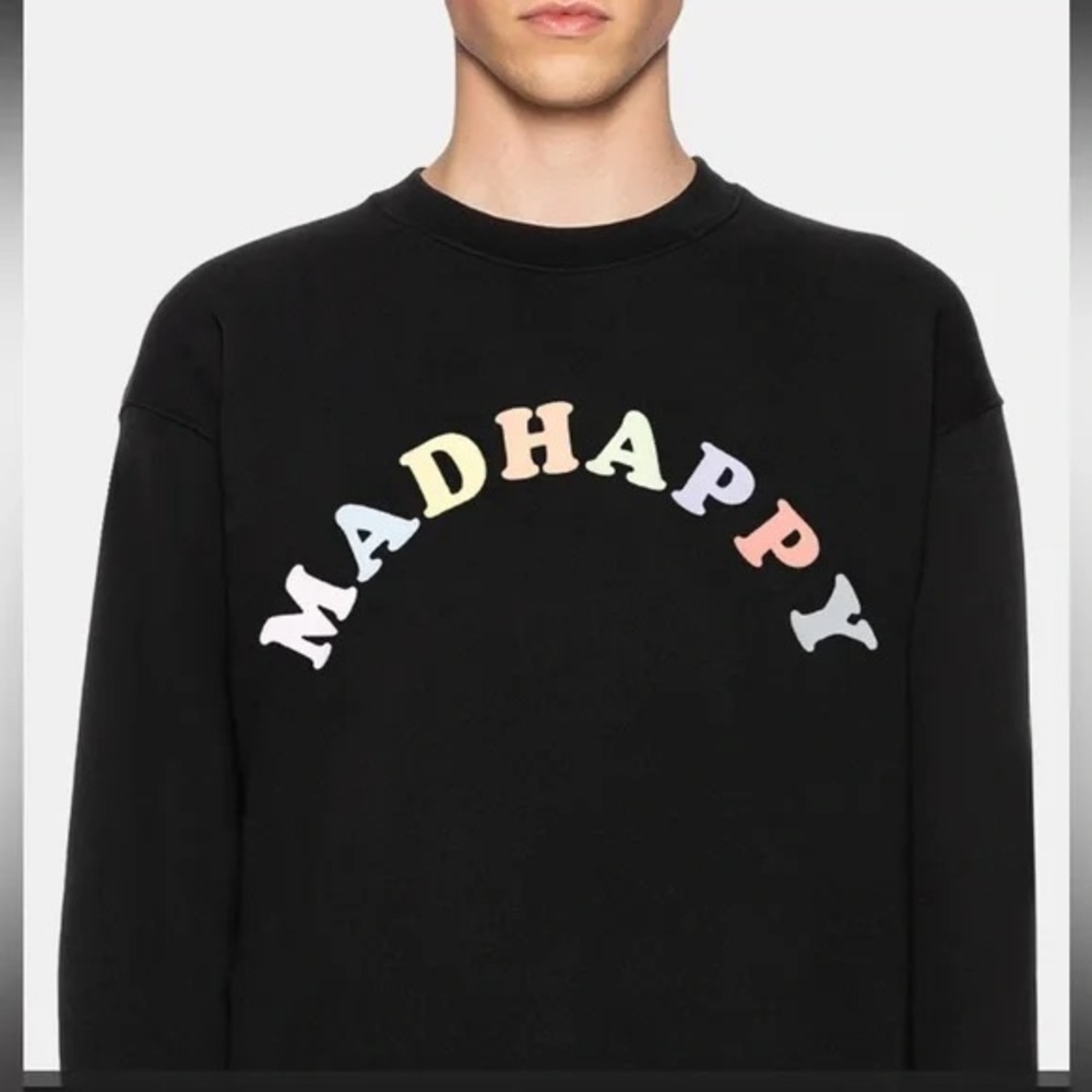 Madhappy Black Crewneck Sweatshirt with Pastel Logo